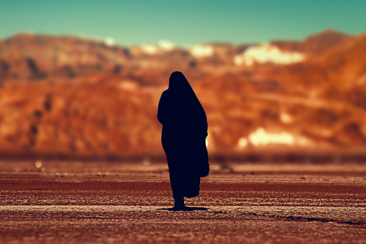 Muslim shadow desert